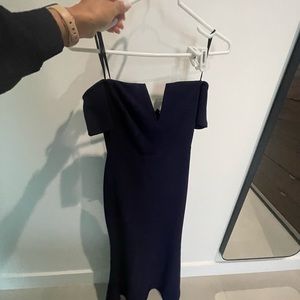 Lulu’s Navy Blue dress off the shoulder